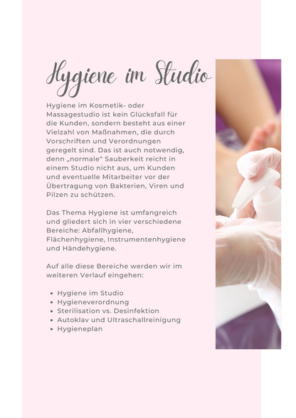 Hygiene im (Kosmetik) Studio mit Zertifikat