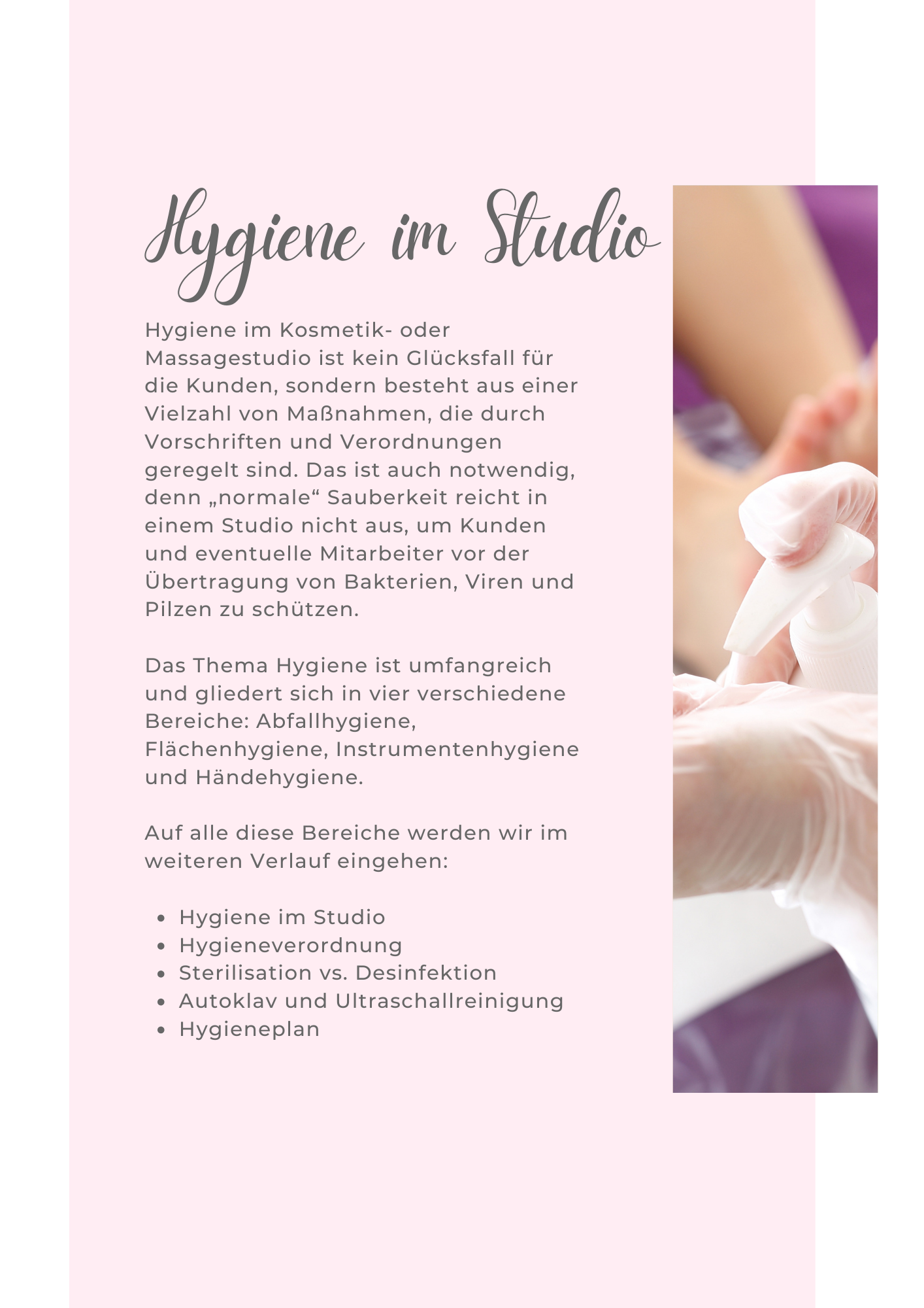 Hygiene im (Kosmetik) Studio mit Zertifikat